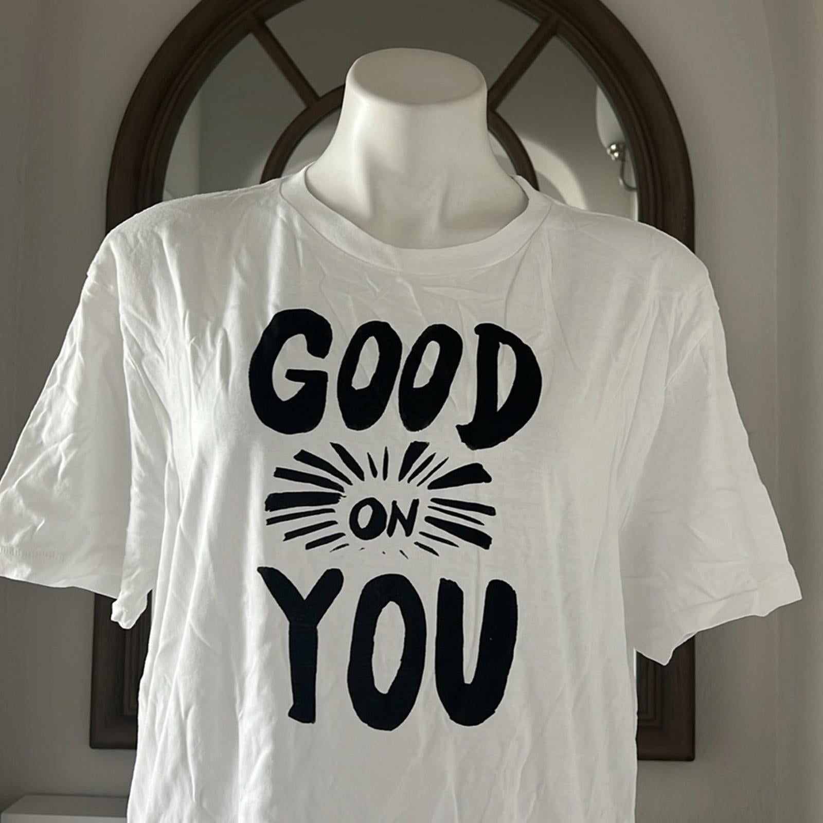 New DOLAN White “Good On You” Graphic T-Shirt, Unisex Size L New w/Tag