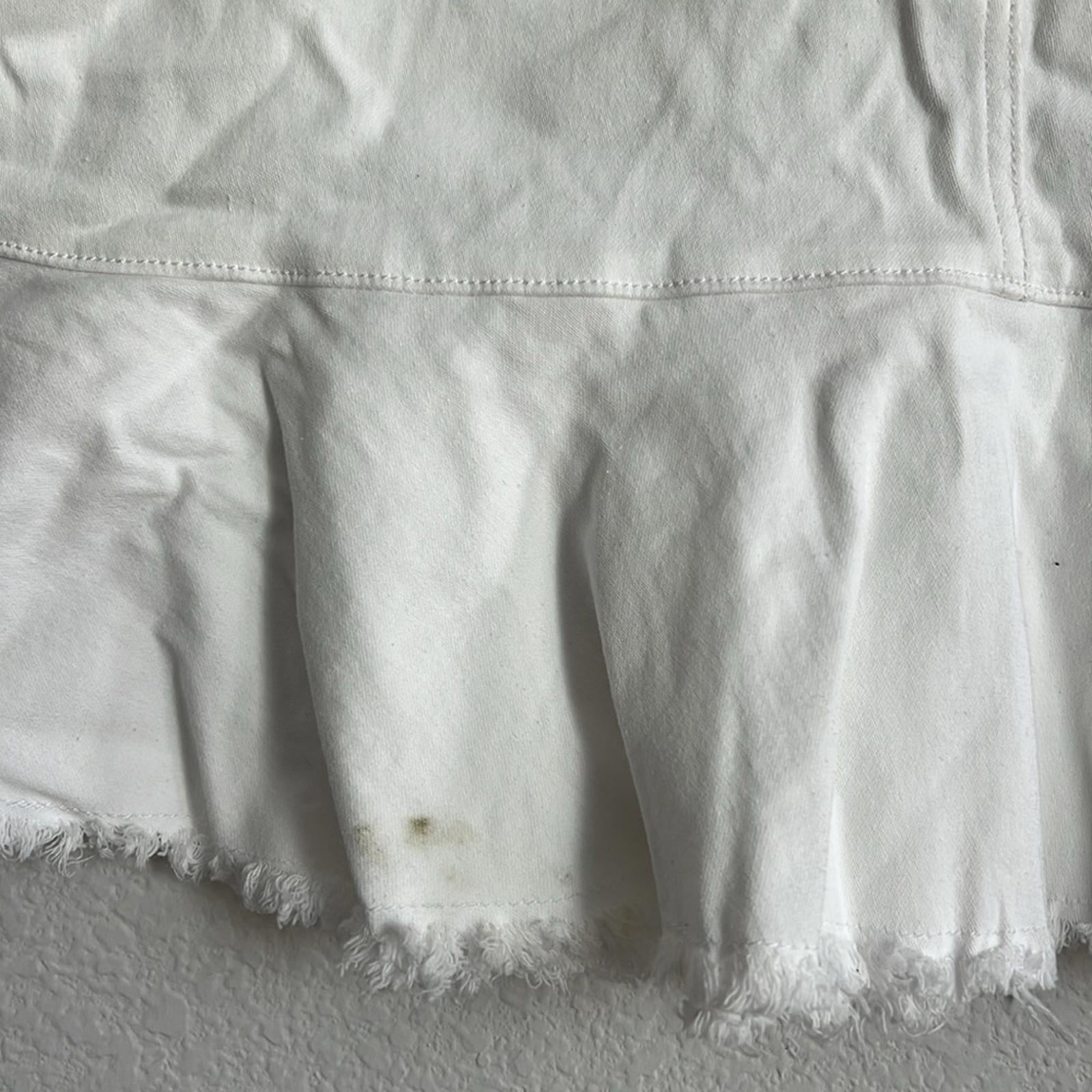 Michael Kors Flounce Denim Skirt in White, NWT, Size 14