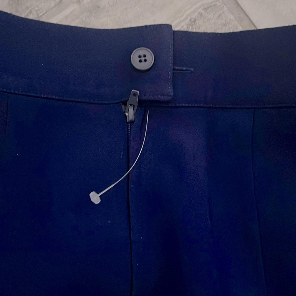 Lamb Wool Pencil Mini Skirt with Pockets in Blue Size 6 Made in Italy EXCELLENT!