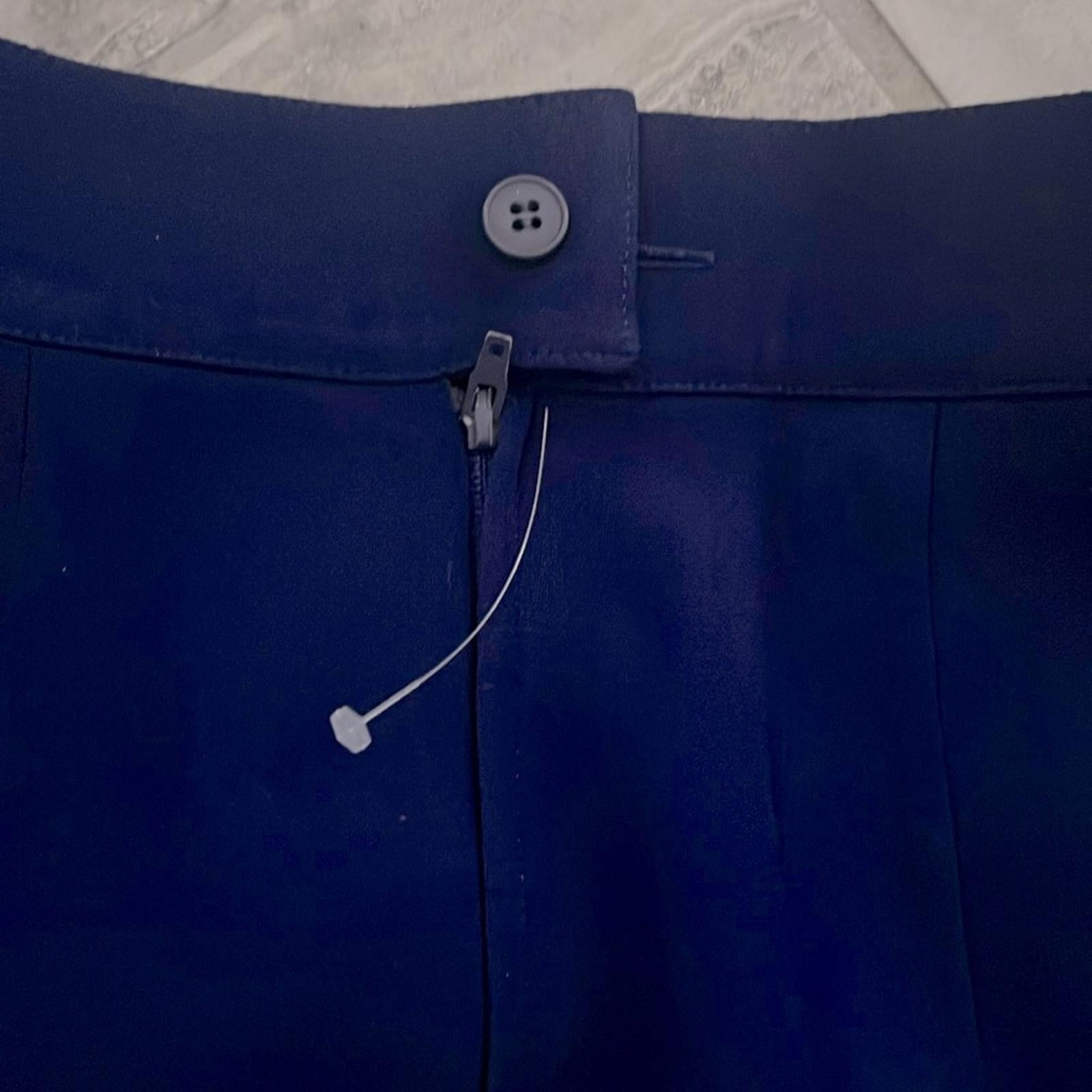 Lamb Wool Pencil Mini Skirt with Pockets in Blue Size 6 Made in Italy EXCELLENT!