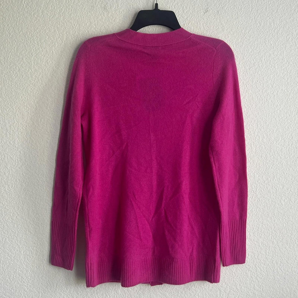 C by Bloomingdale's Cashmere Grandfather V-Neck Cardigan in Pink, Size S, NWT