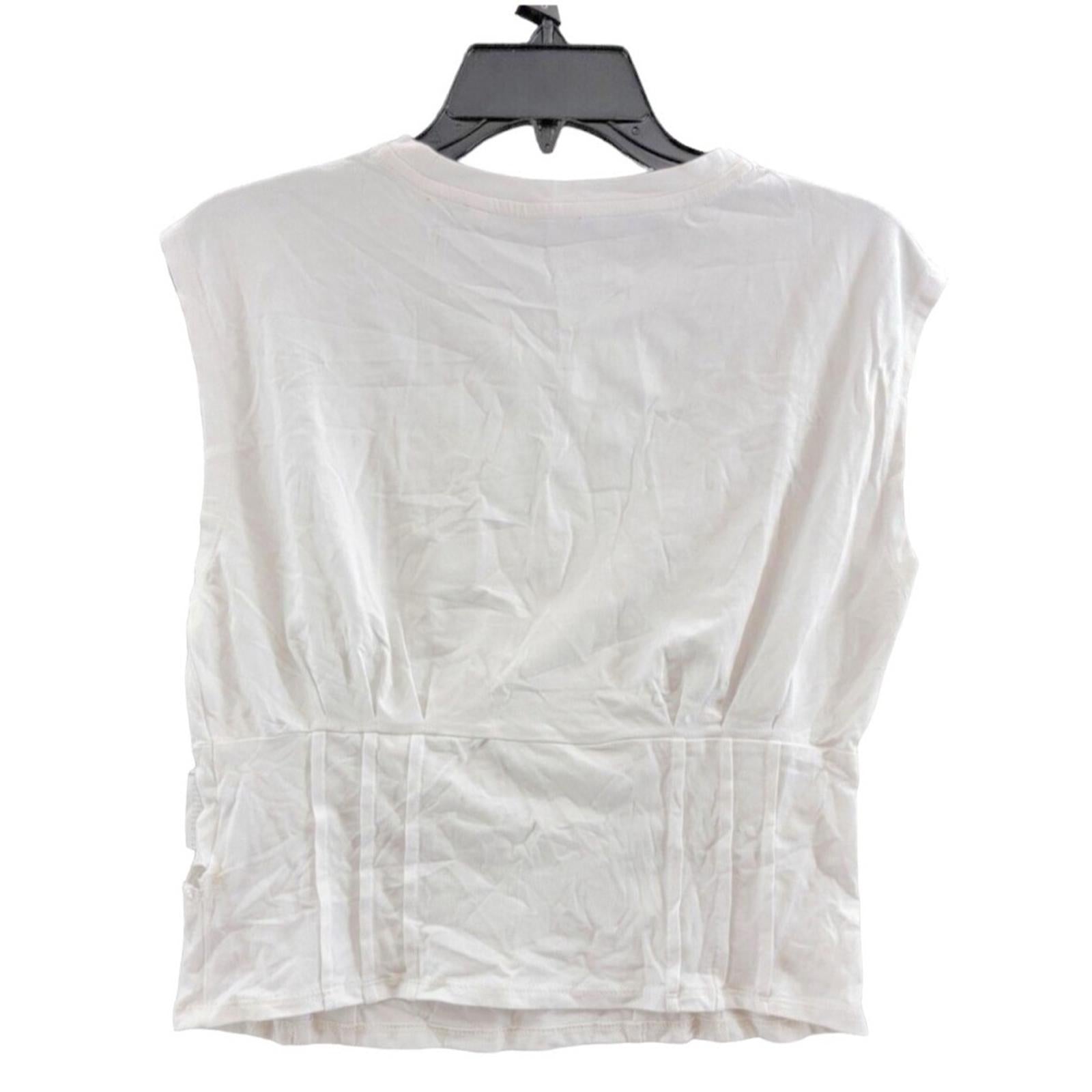 NEW Guess Eco JE T'aime Corset Tee, Pure White, Short Cap Sleeves Size XL, NWT