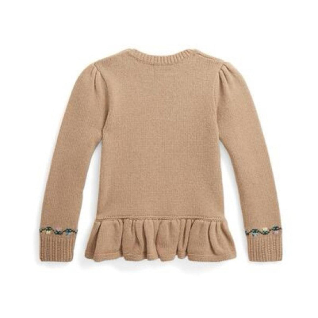 Polo Ralph Lauren Intarsia-Knit Wool-Blend Peplum Sweater, Size 6X, New w/Tag