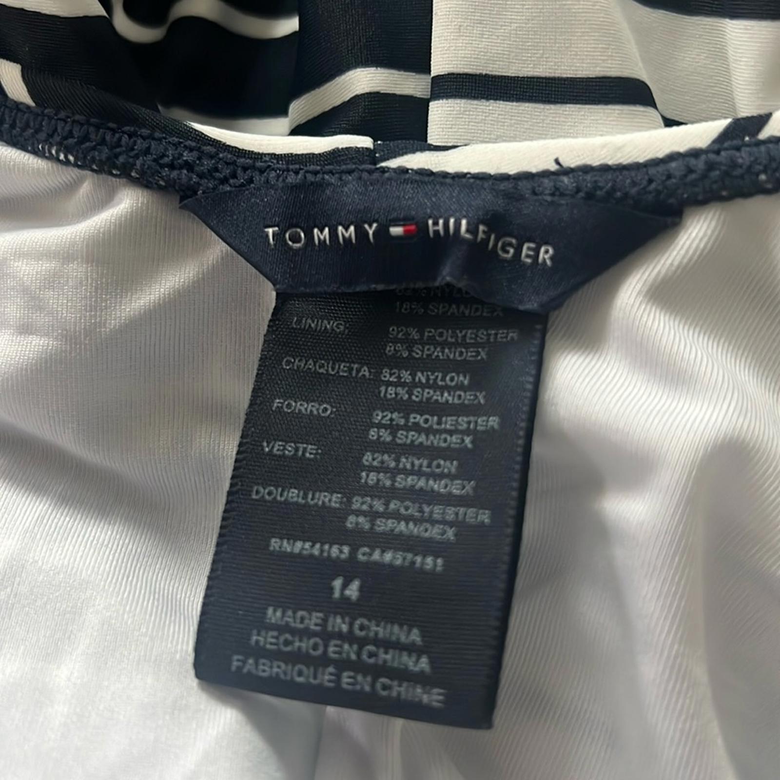 Tommy Hilfiger Sail Away Stripe Sky Captain/White One-Piece Swimsuit Size 14 NWT