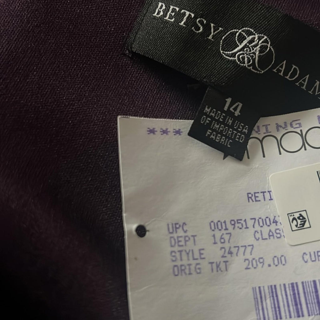 Betsy & Adam Midi Cowl Neck Drape Back Scuba Crepe Dress Size 14 NEW w/Tag