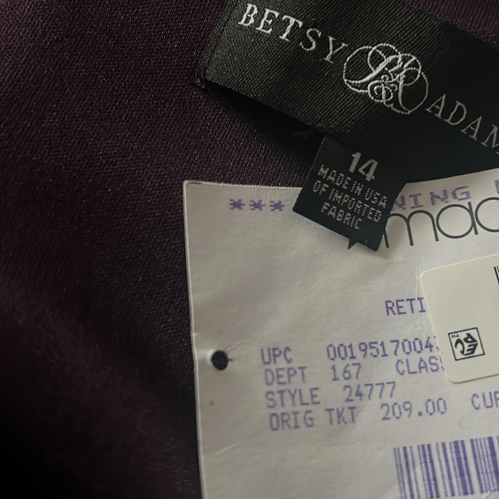 Betsy & Adam Midi Cowl Neck Drape Back Scuba Crepe Dress Size 14 NEW w/Tag