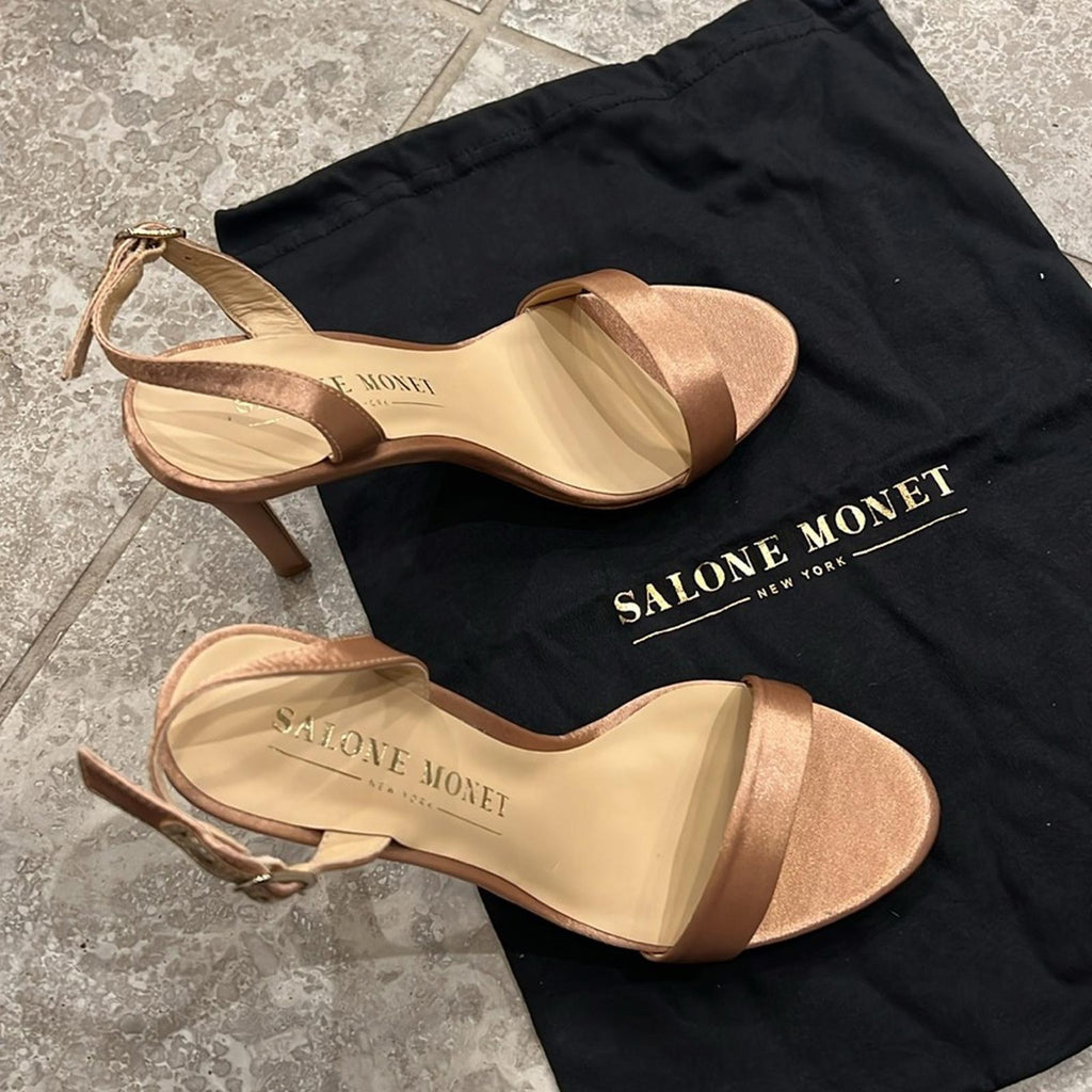 Salone Monet Sable High Heel Sandals, Size 6 New in Box with Dust Bag