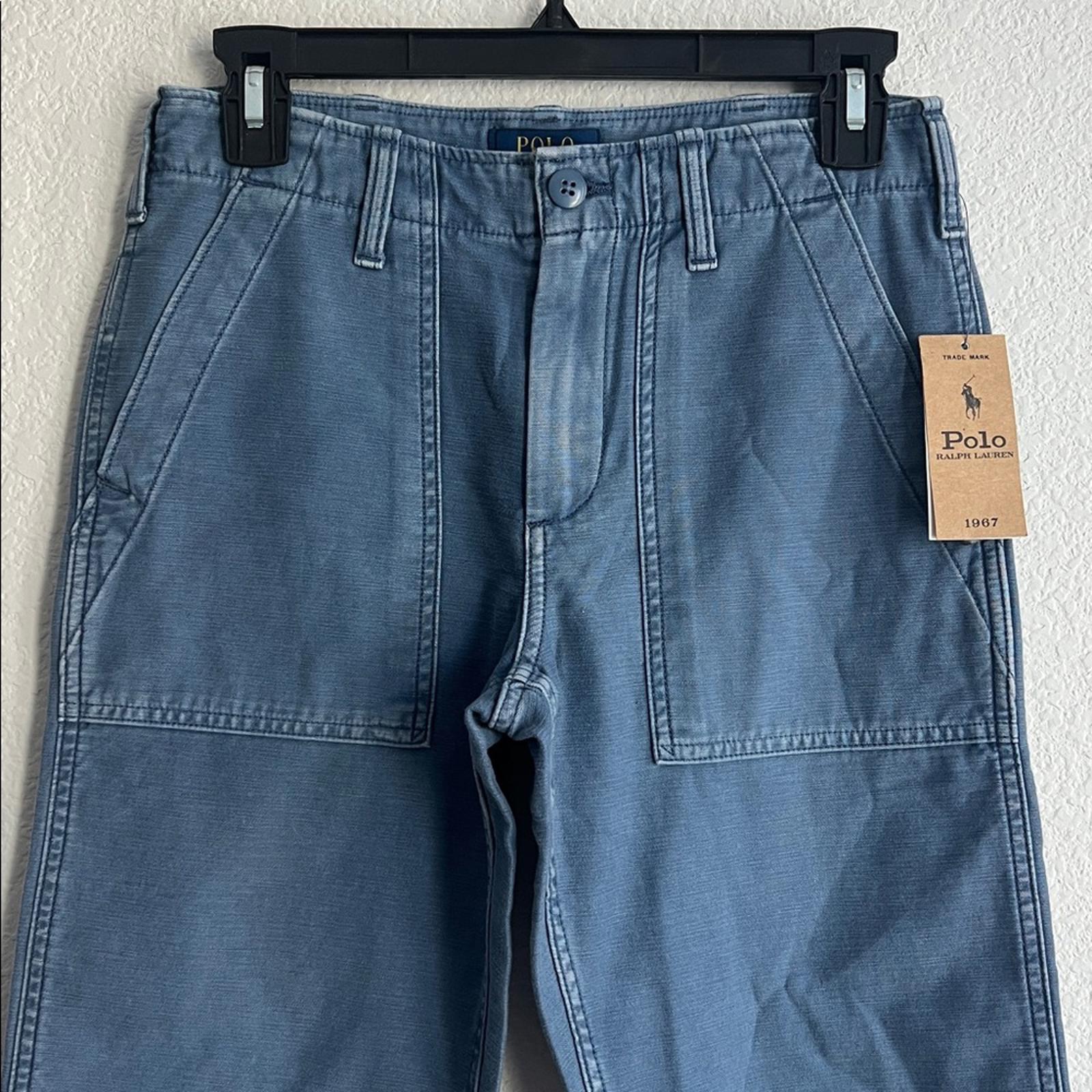Polo Ralph Lauren Reverse-Sateen Ricky Pants in Blue, Size 16, NEW w/Tag