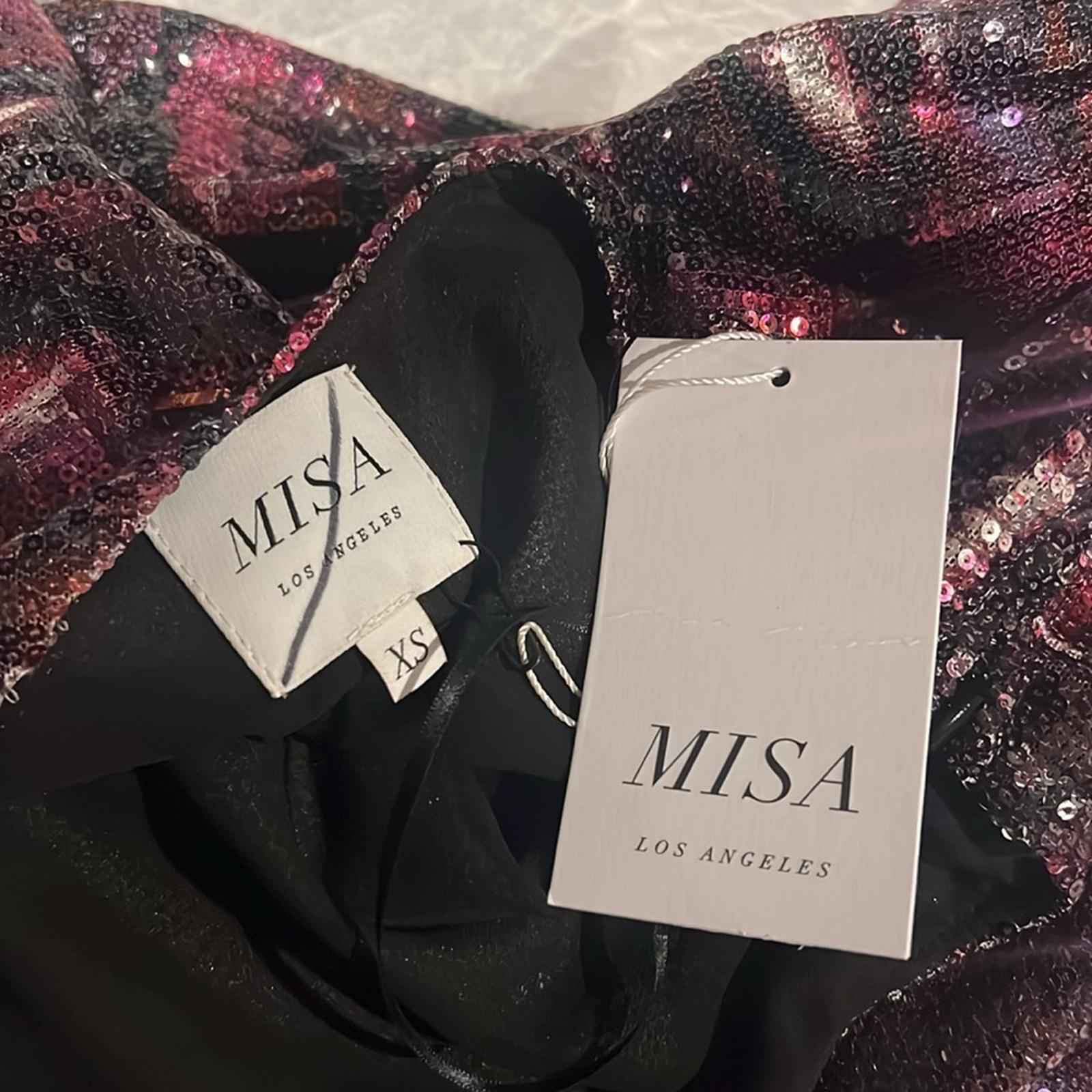 MISA Revolve Nova One-Shoulder Sequin Mini Dress, Purple Size XS New w/Tag $370