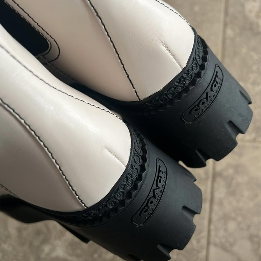Coach Alexa Leather Bootie in Chalk/Black, Size 11 New in Box