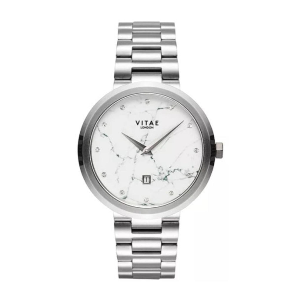 Vitae London Elmington Stainless Steel Bracelet Watch 36mm Silver New w/Tag $259