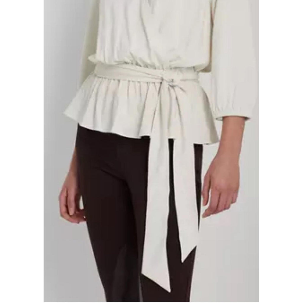 Lauren Ralph Lauren Jersey Peplum Blouse in WinterCream, Size XXL New w/Tag