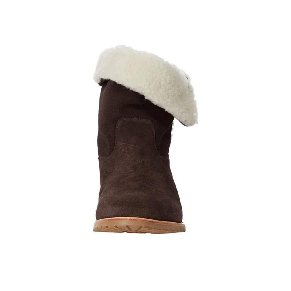 Jack Rogers Dark Chocolate Sherpa Faux Suede Booties, Size 7M New in Box $158