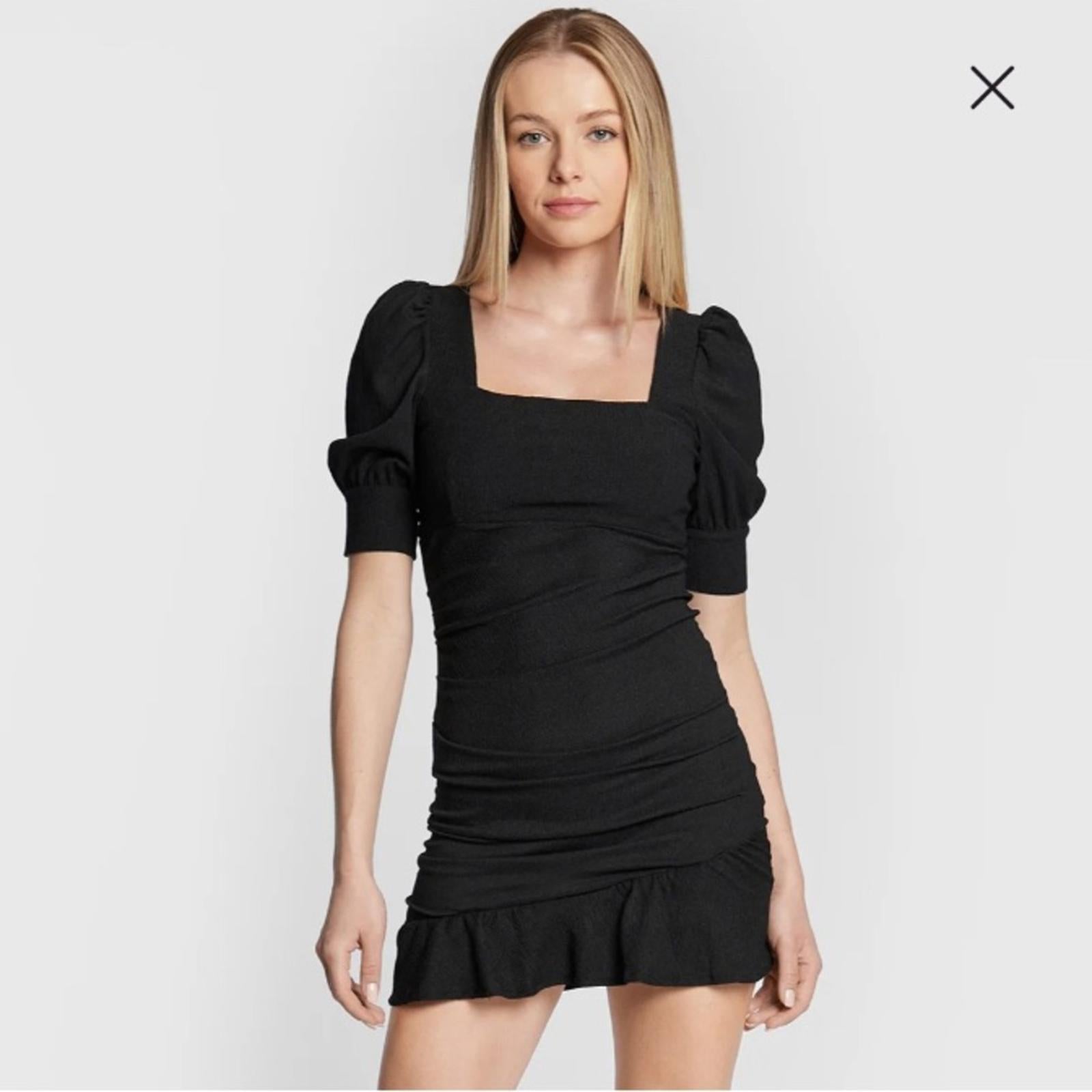 ba&sh Woody Ruffle Mini Dress in Black, Size M New w/Tag Retail $335