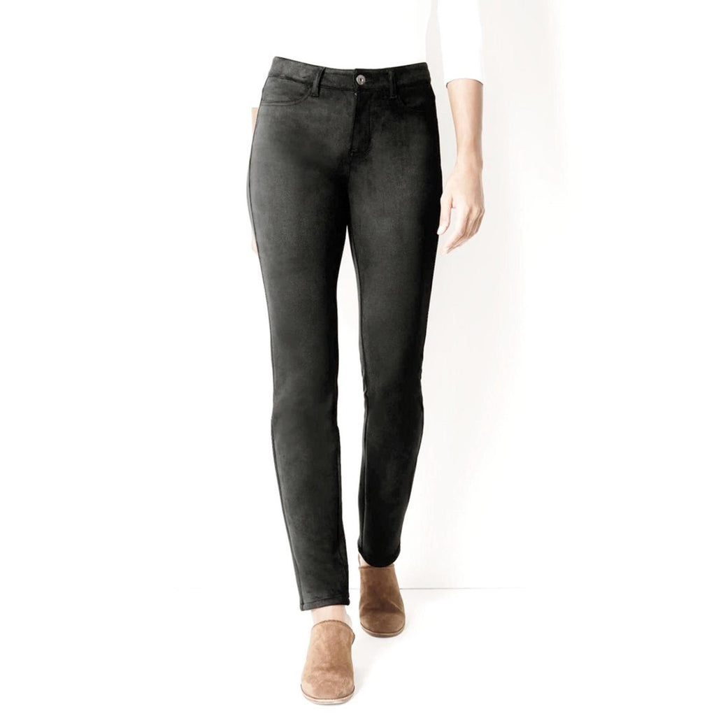 J. Jill Luxe Skinny Pants Cotton Faux-Suede High-Waist Flagstone, Size 16 NEW