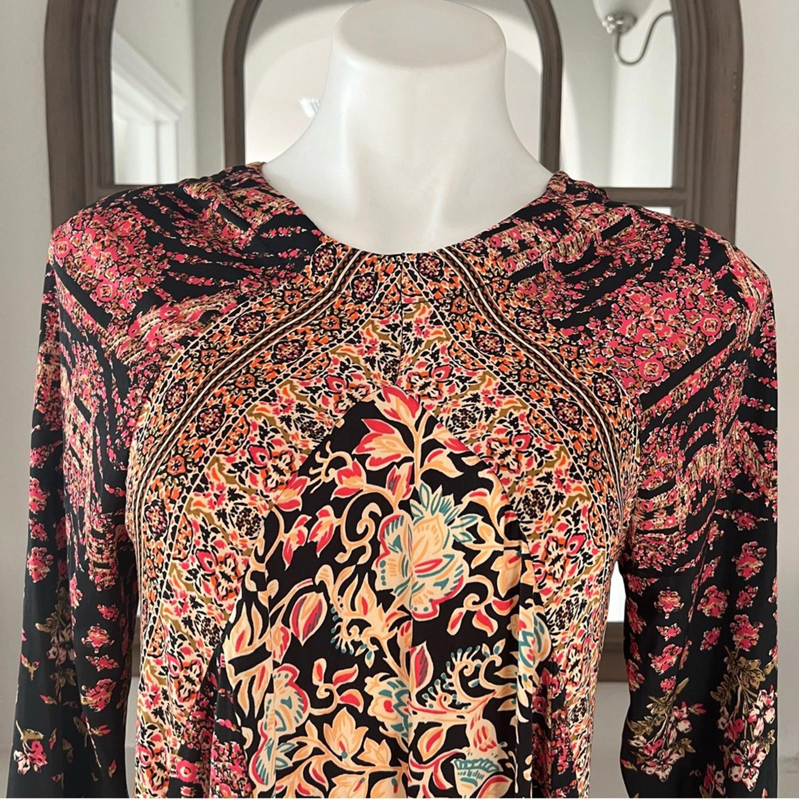 NEW Free People Stevie Printed Tunic-Black, Size XS New w/Tag Retail $128