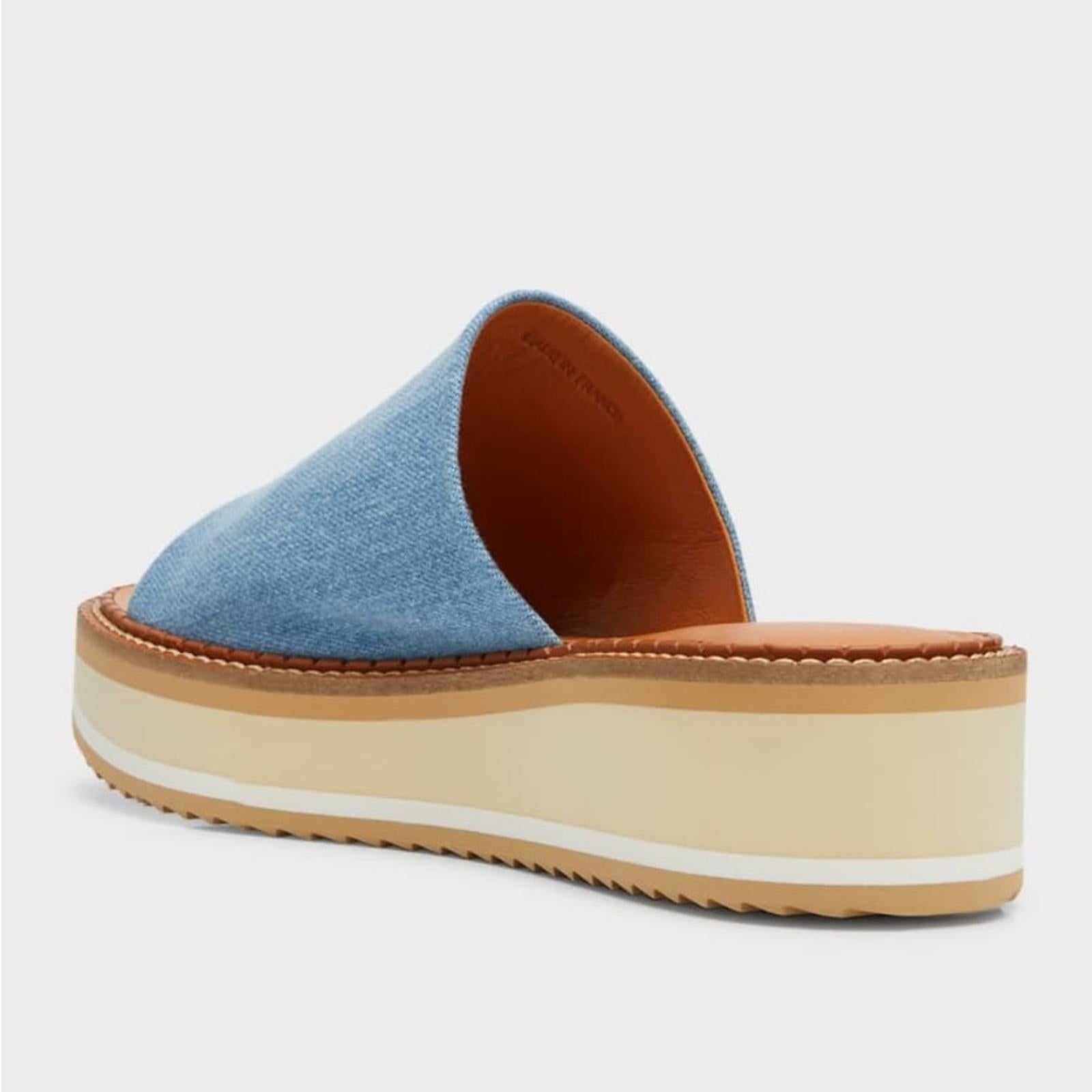 Clergerie Paris FastJ Denim Flatform Sandals, Size US 10.5 NEW $475 (Sold Out)