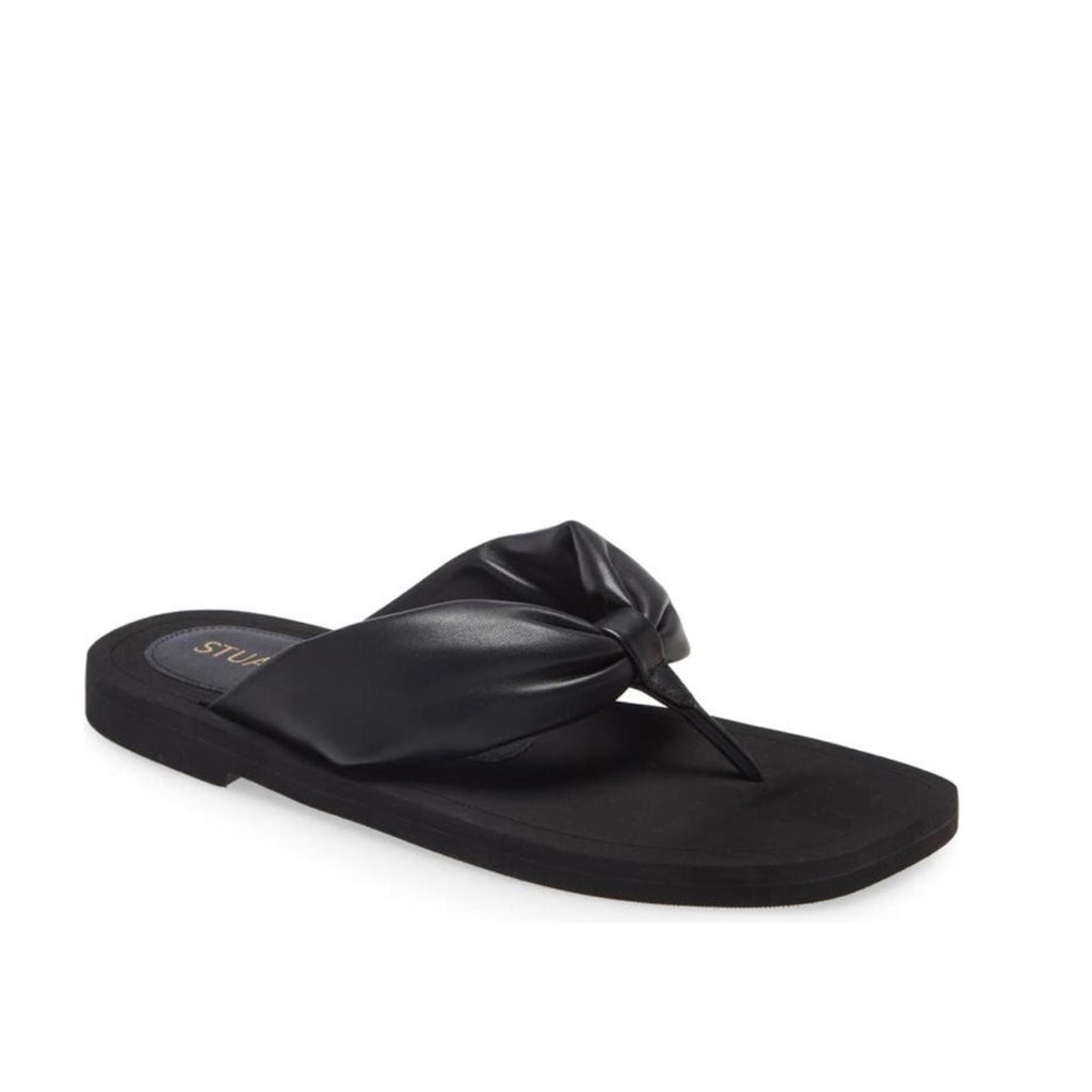 NEW Stuart Weitzman Leather Flip Flops in Black, Size US 8.5/ EU 39