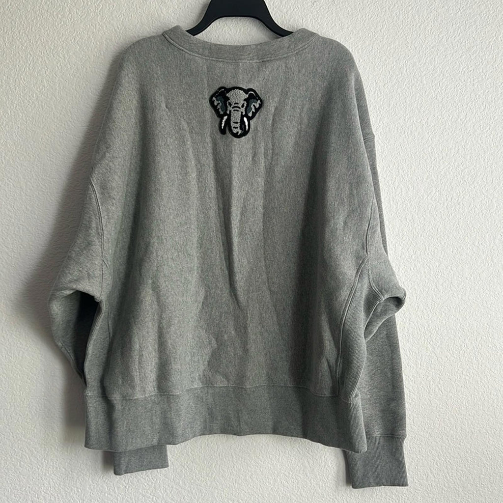 Kenzo Logo-Appliquéd Cotton-Jersey Sweatshirt in Pearl Gray, NWT, Size L