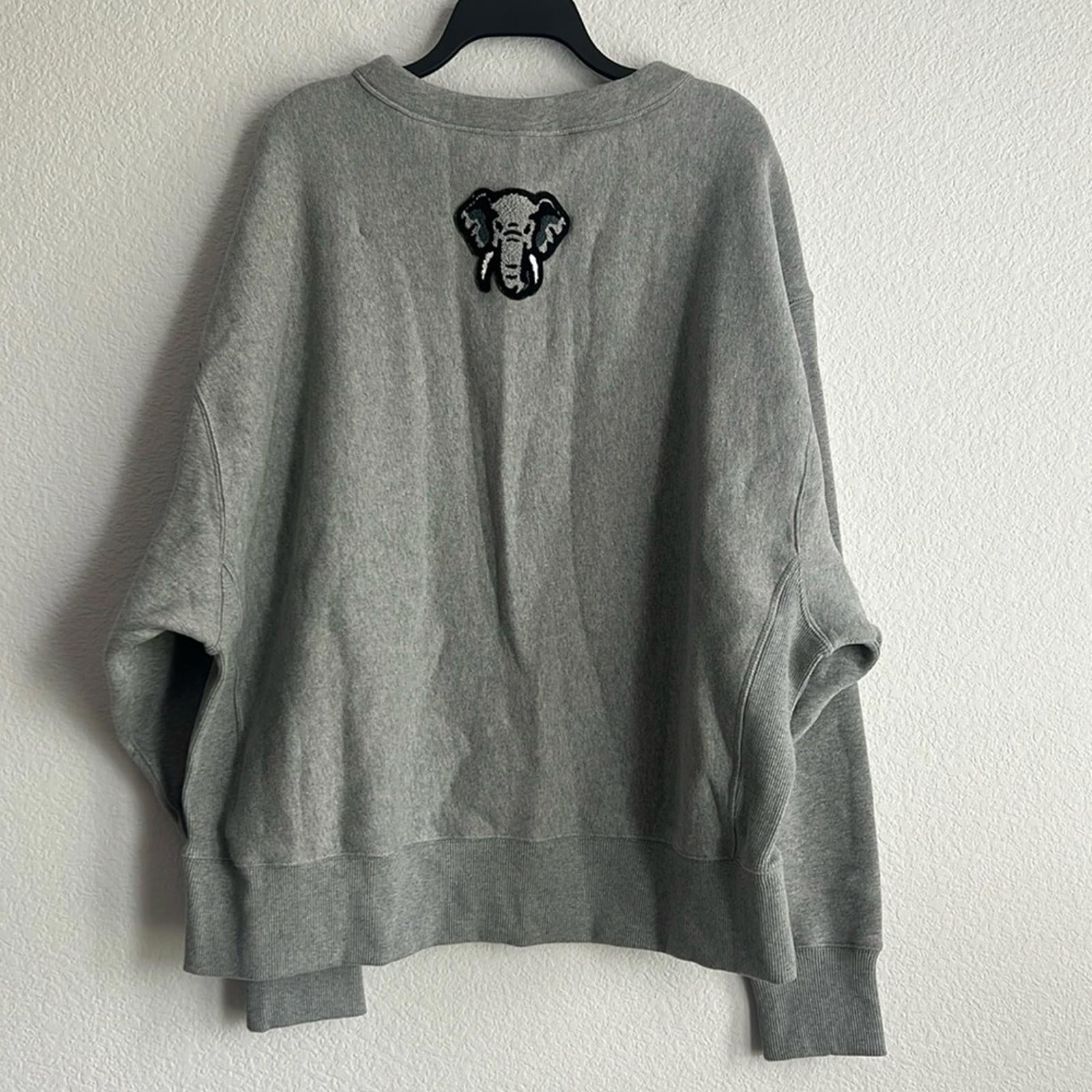 Kenzo Logo-Appliquéd Cotton-Jersey Sweatshirt in Pearl Gray, NWT, Size L