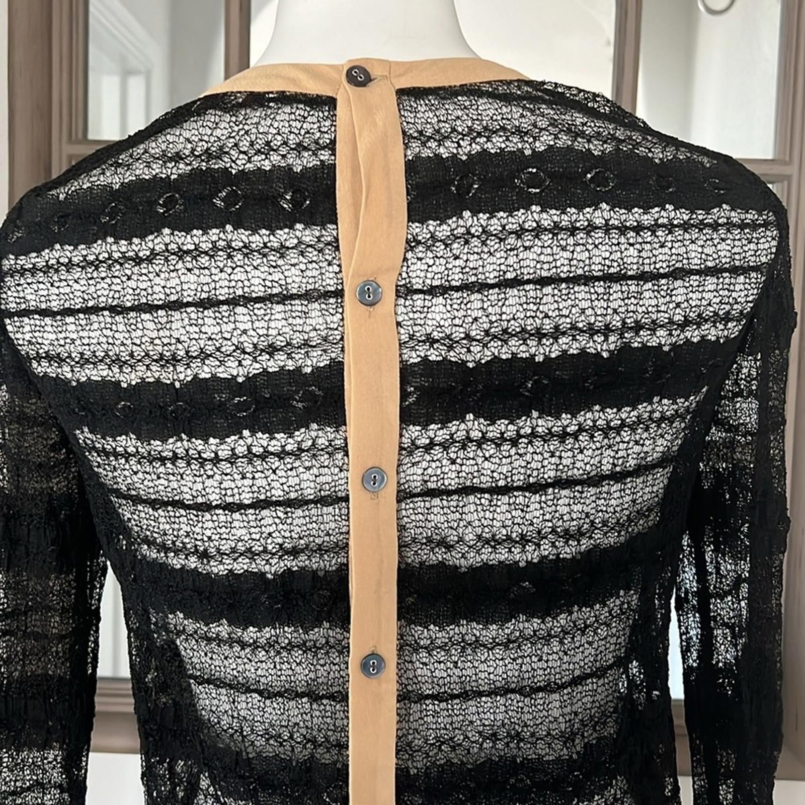 Opening Ceremony Sheer Lace Blouse in Black, Size S