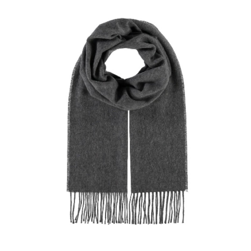 V. FRAAS Cashmere Light Grey Fringe Scarf, New w/Tag Retail $168