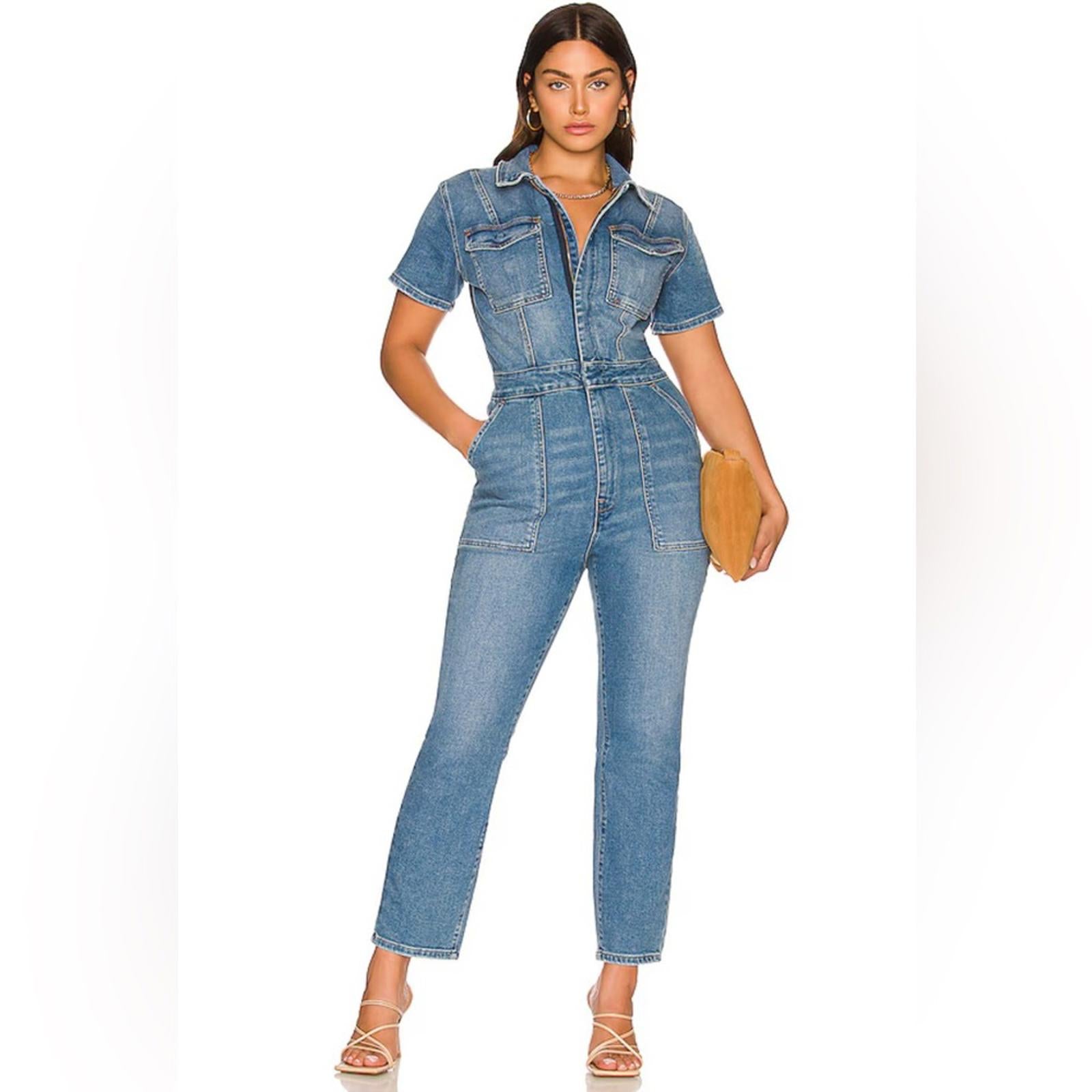 Good American Fit For Success Jumpsuit in Blue, NWT, Size 4 (XL)