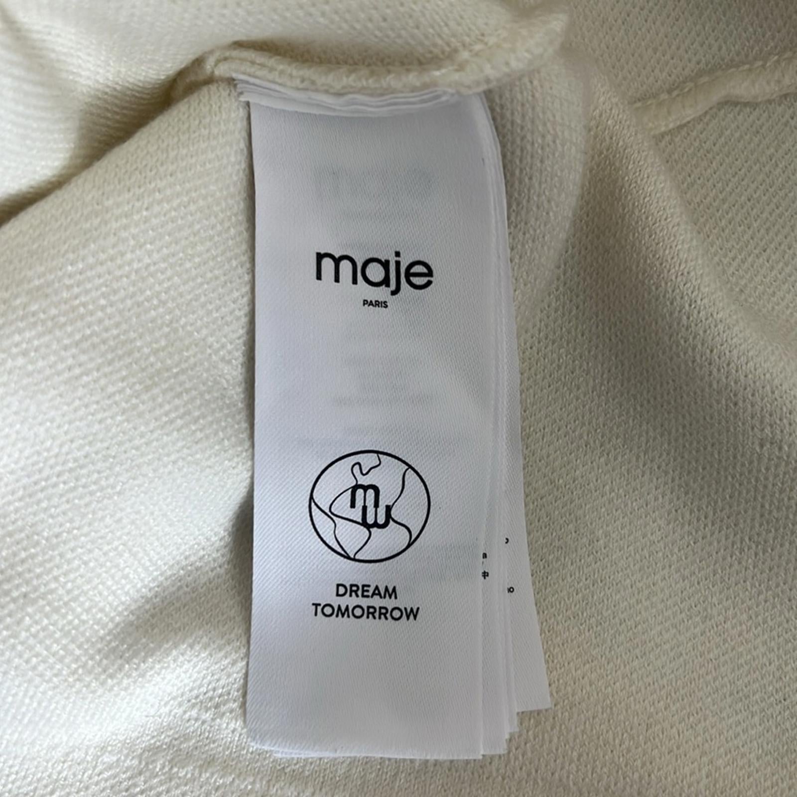 Maje Balloon Sleeve Sweater Dress in Ecru/Cream, Women’s Size EU36 NWT