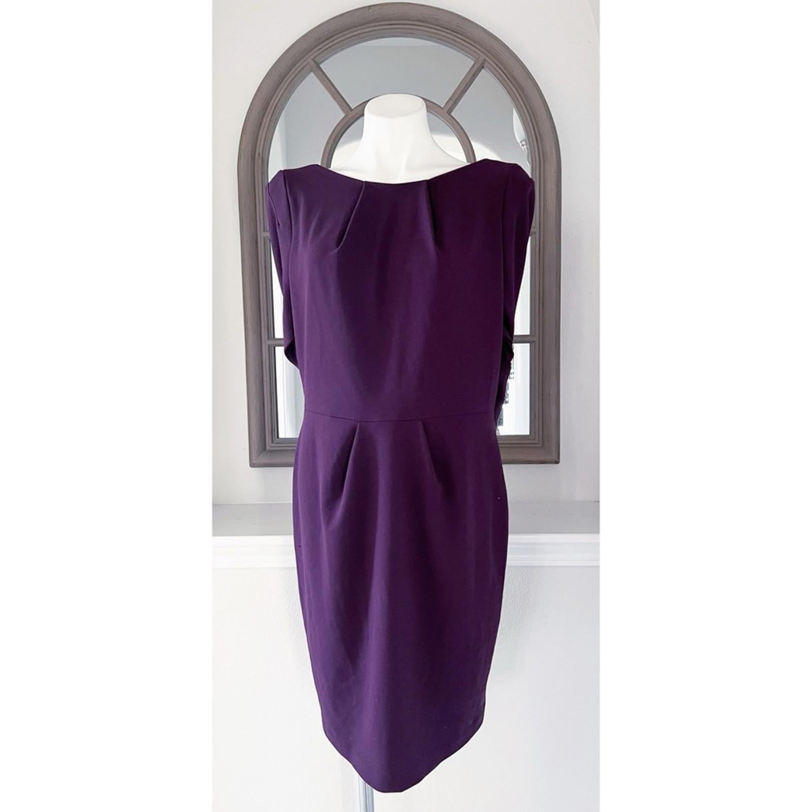 Betsy & Adam Midi Cowl Neck Drape Back Scuba Crepe Dress Size 14 NEW w/Tag