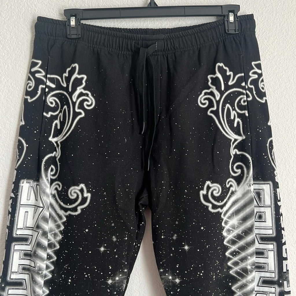 Versace Jeans Couture Felpa Panel Galaxy Sweatpants in Black/White, NWT, Size L