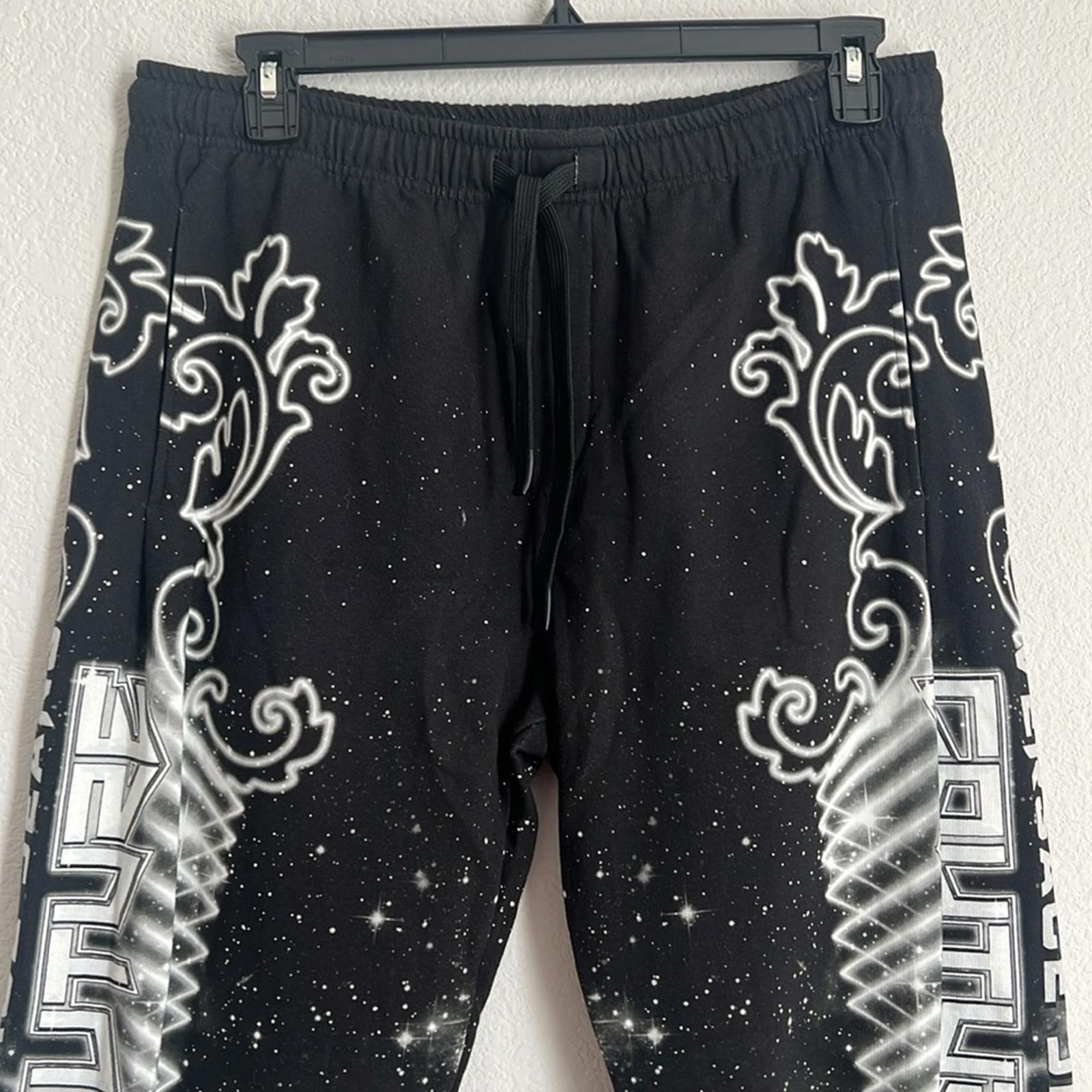 Versace Jeans Couture Felpa Panel Galaxy Sweatpants in Black/White, NWT, Size L