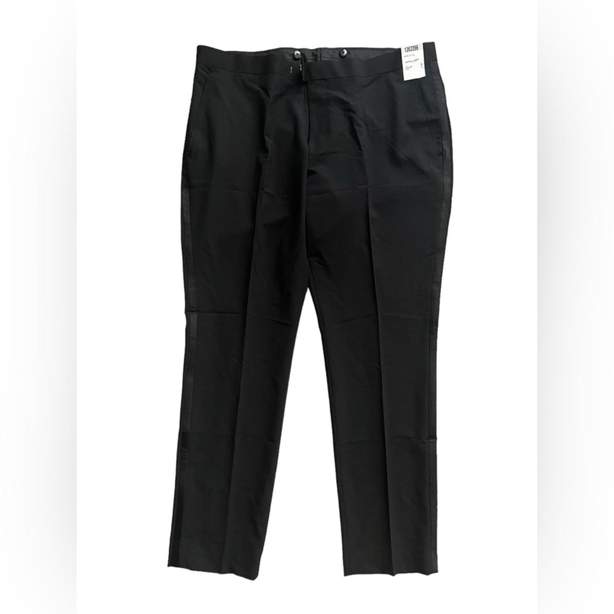 Nordstrom Trim Fit Tuxedo Stripe Black Dress Pants, Size 40W X 32L New w/Tag