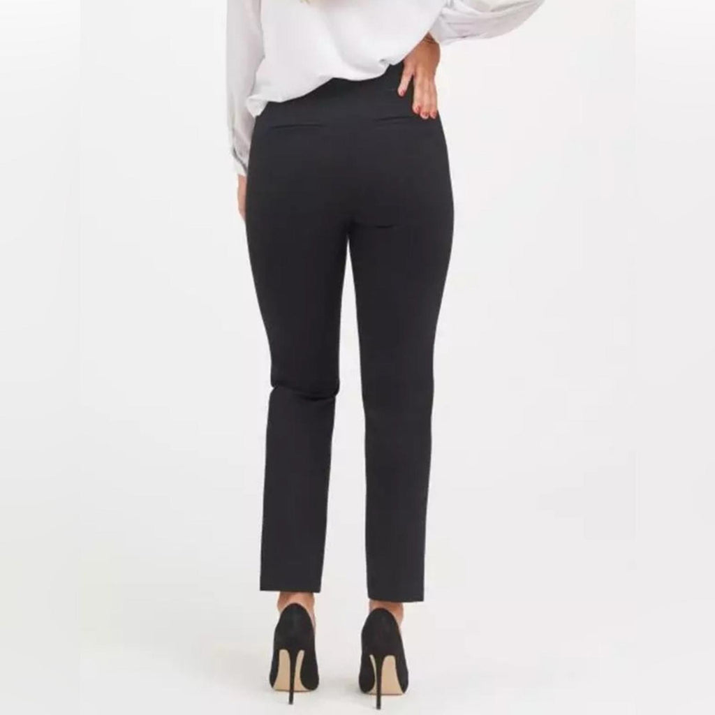 Spanx Black Ponte Straight Leg Stretch Pull-On Pants, Size XL NEW w/Tag $138