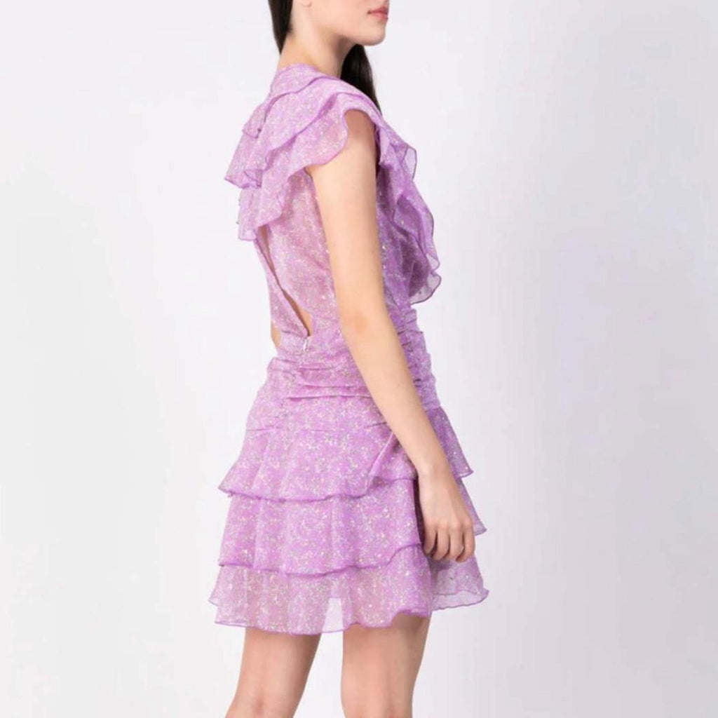 NEW Sabina Musayev Nogatin Fairy Prairie Lilac Mini Dress Size M New w/o Tag
