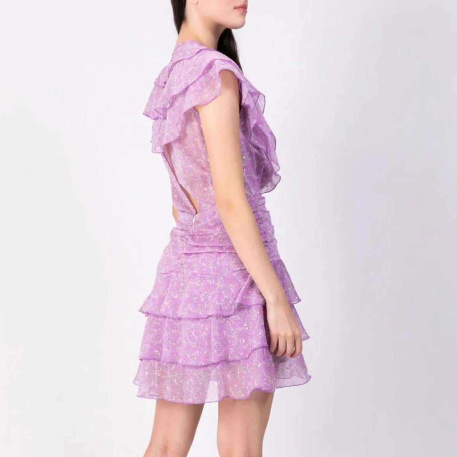 NEW Sabina Musayev Nogatin Fairy Prairie Lilac Mini Dress Size M New w/o Tag
