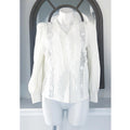 Beulah Style Lace V-Neck Blouse in White, Size XS NEW w/Tag $154