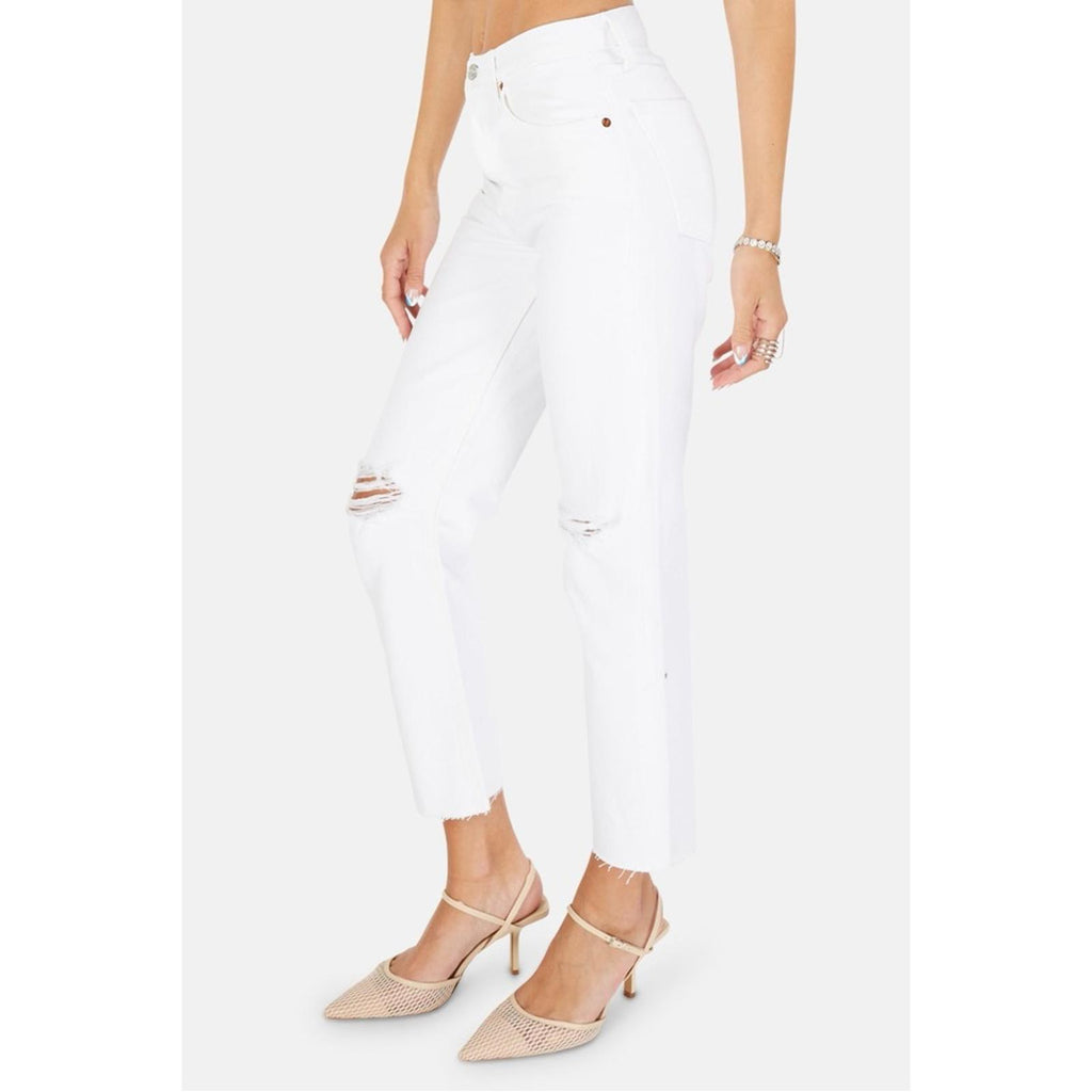 RE/DONE 70s Stove Pipe White Destroyed Jeans, Size 31 Retail $295 - NWT