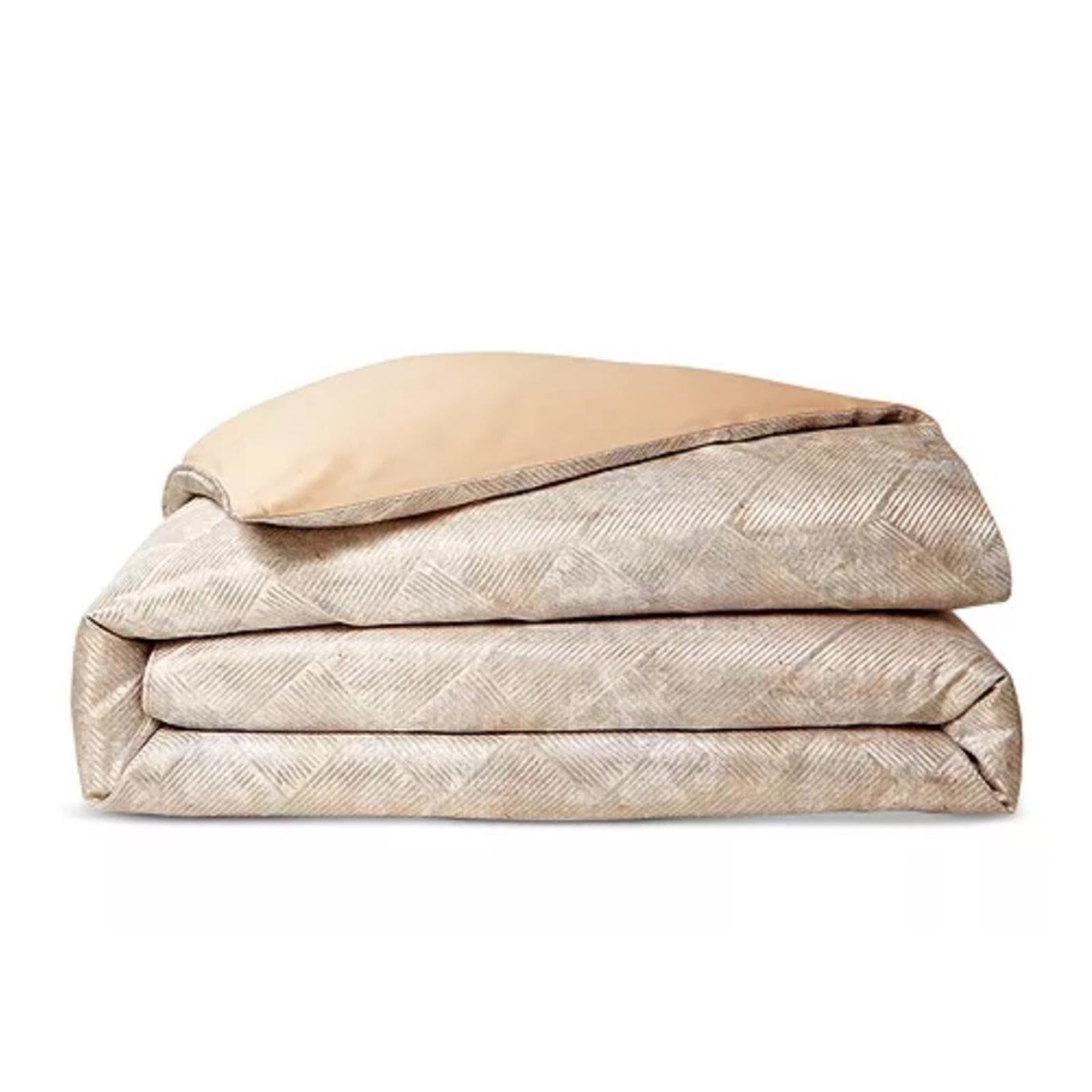 Hudson Park Collection Linear Sandstone Duvet Cover, NWT, Size Full/Queen $425