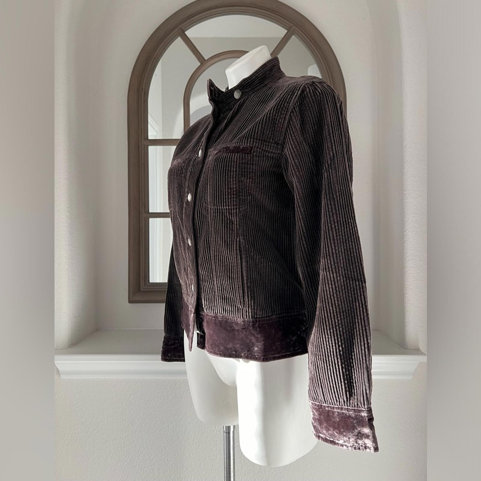 J.Jill Brown Velour Jacket, Cotton Size XS