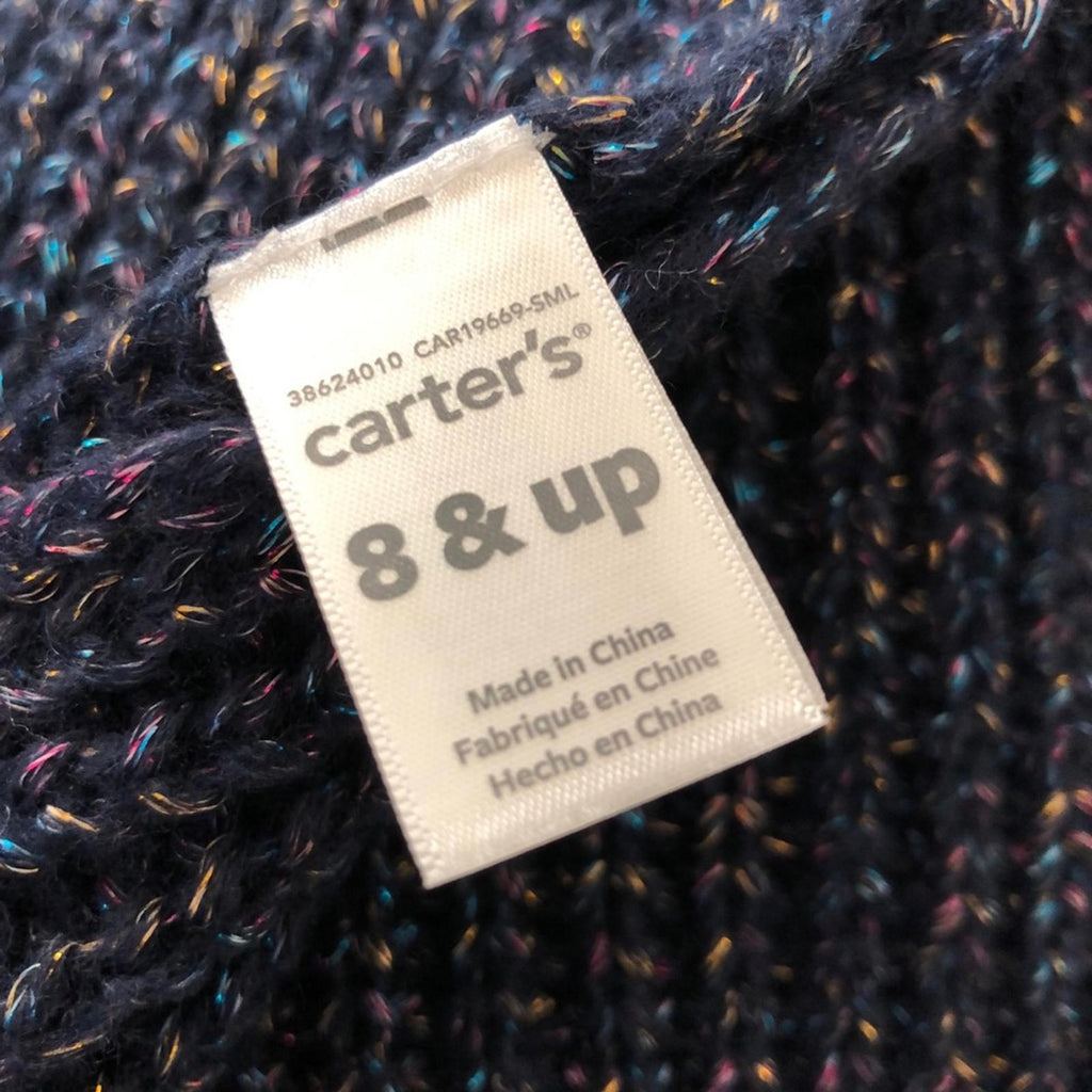 Carter’s Navy Sparkly Cable Knit Scarf, Unisex, Size 8 & Up