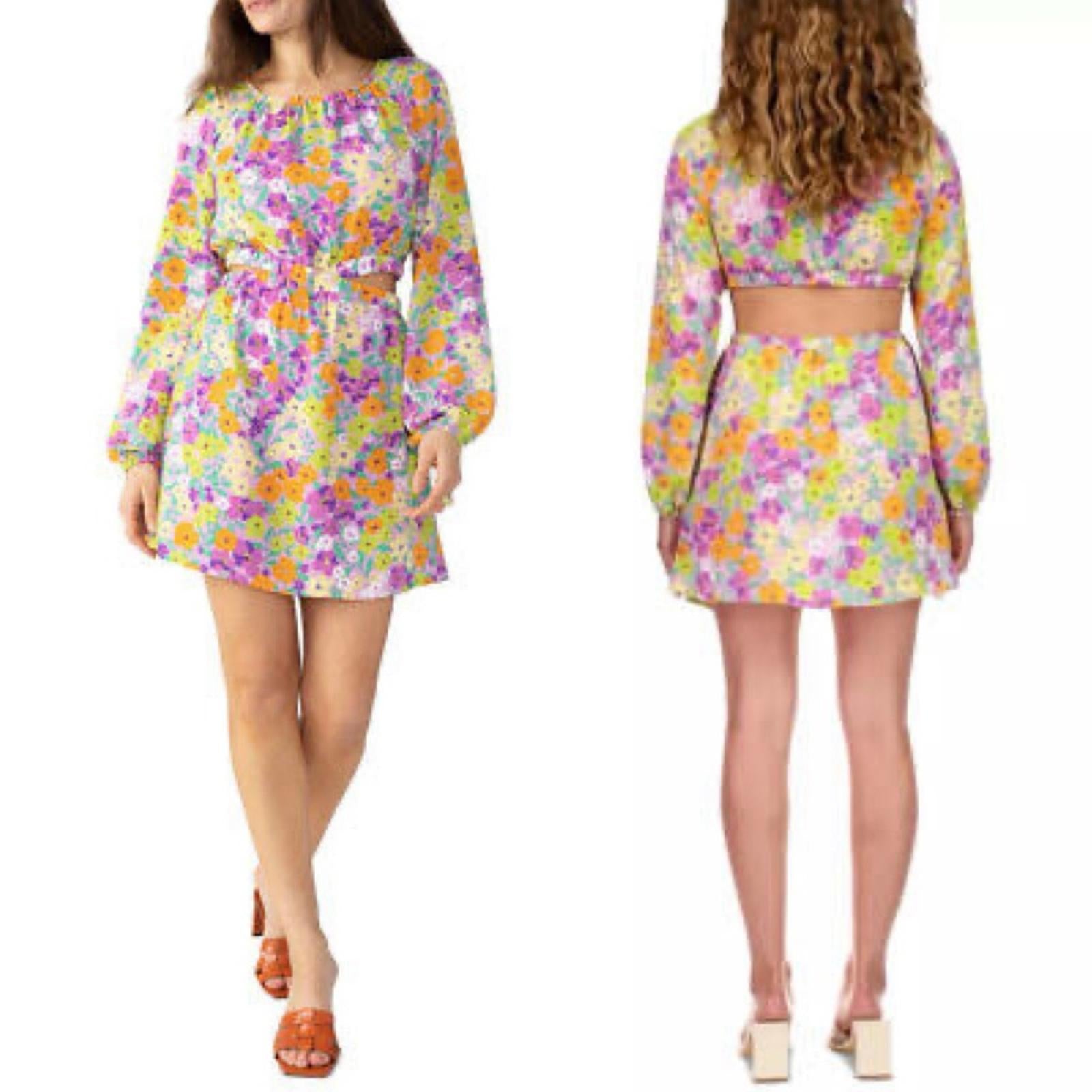 Sanctuary Blouson Sleeve Floral Cut-Out Dress, NWT, Size S, Retail $129