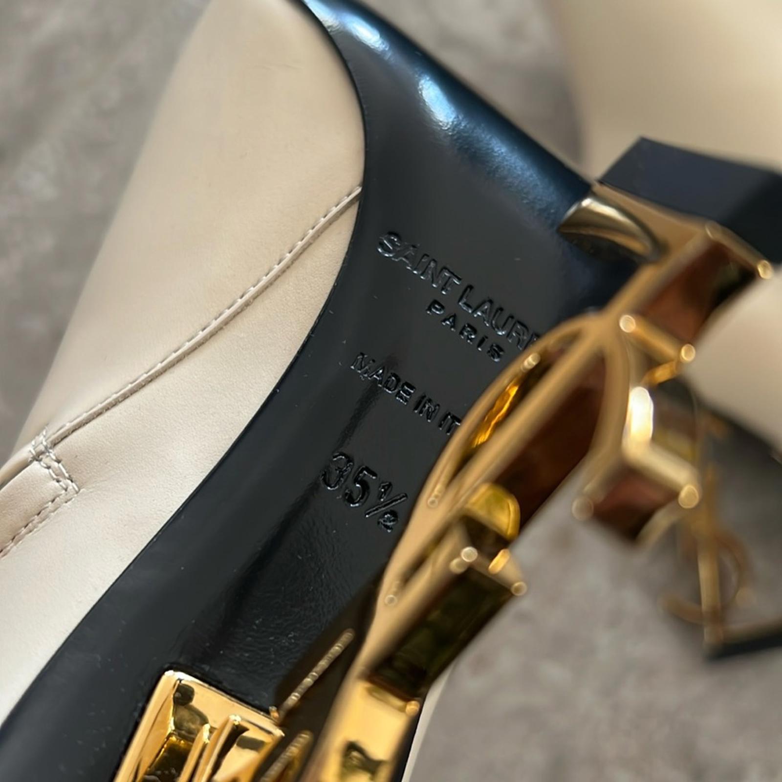 Saint Laurent 105mm Opyum Boots, Real Beige Light Bronze Size 35.5 New+Dust Bags