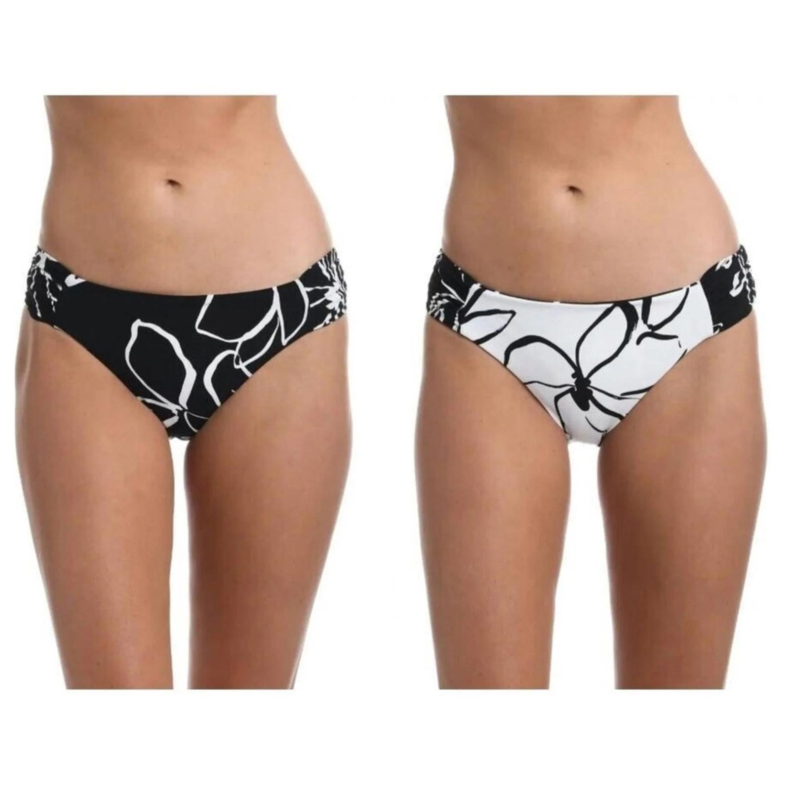 La Blanca Moonlit Reversible Sash Tab Bikini Swim Bottom Size 14 NWT