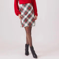 Karen Kane Bias Cut Plaid Pencil Skirt, Above Knee Size L New w/Tag Retail $118