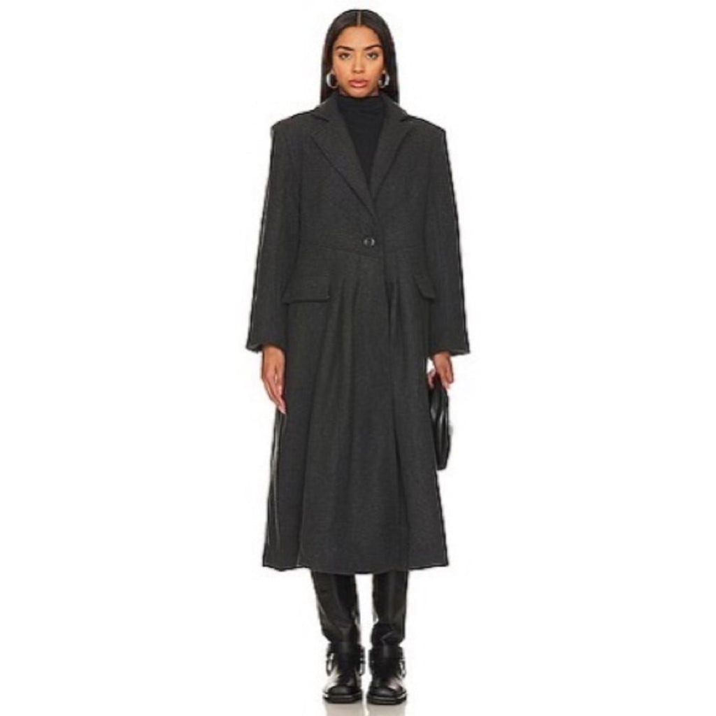 Free People Victoria Flared Wool-Blend Coat