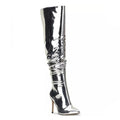 I.N.C. Iyonna Over-The-Knee Slouch Boots in Patent Silver Size 5.5 NEW $169.50