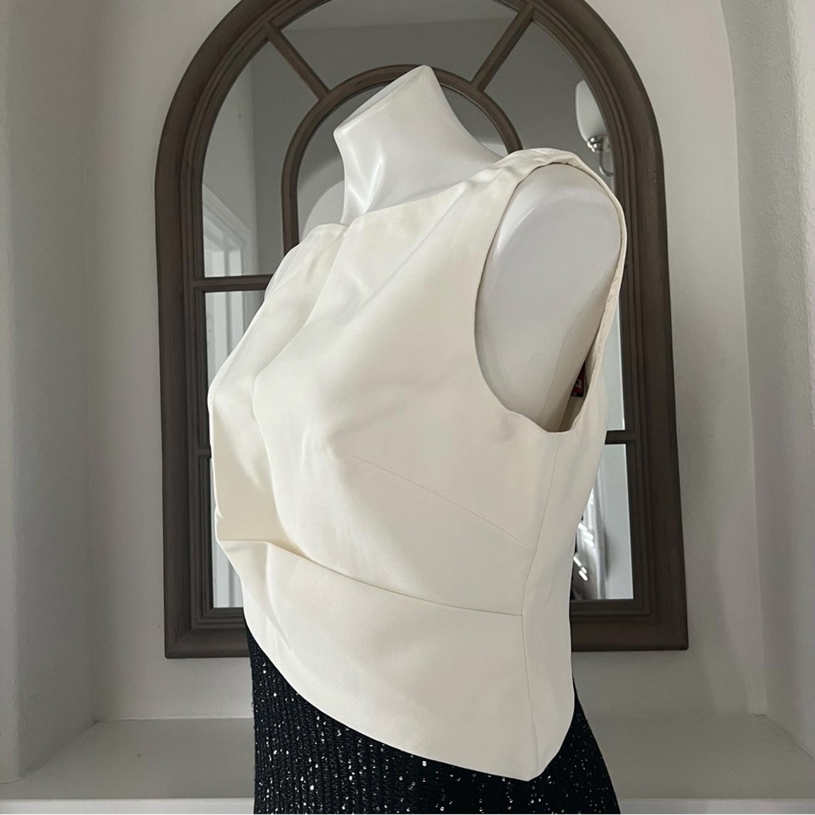 St. John Colorblock Tuxedo Bodice Dress w/Sequin Ribbed Knit, Size 10 NWT $1395