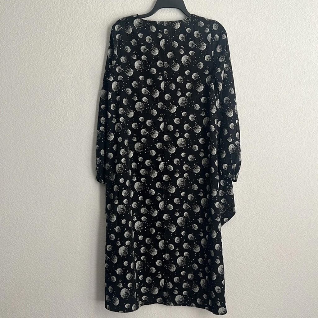 Patrizia Luca Oversized Geometric Moon Print Hi-Low Tunic, Black/White XS NWT
