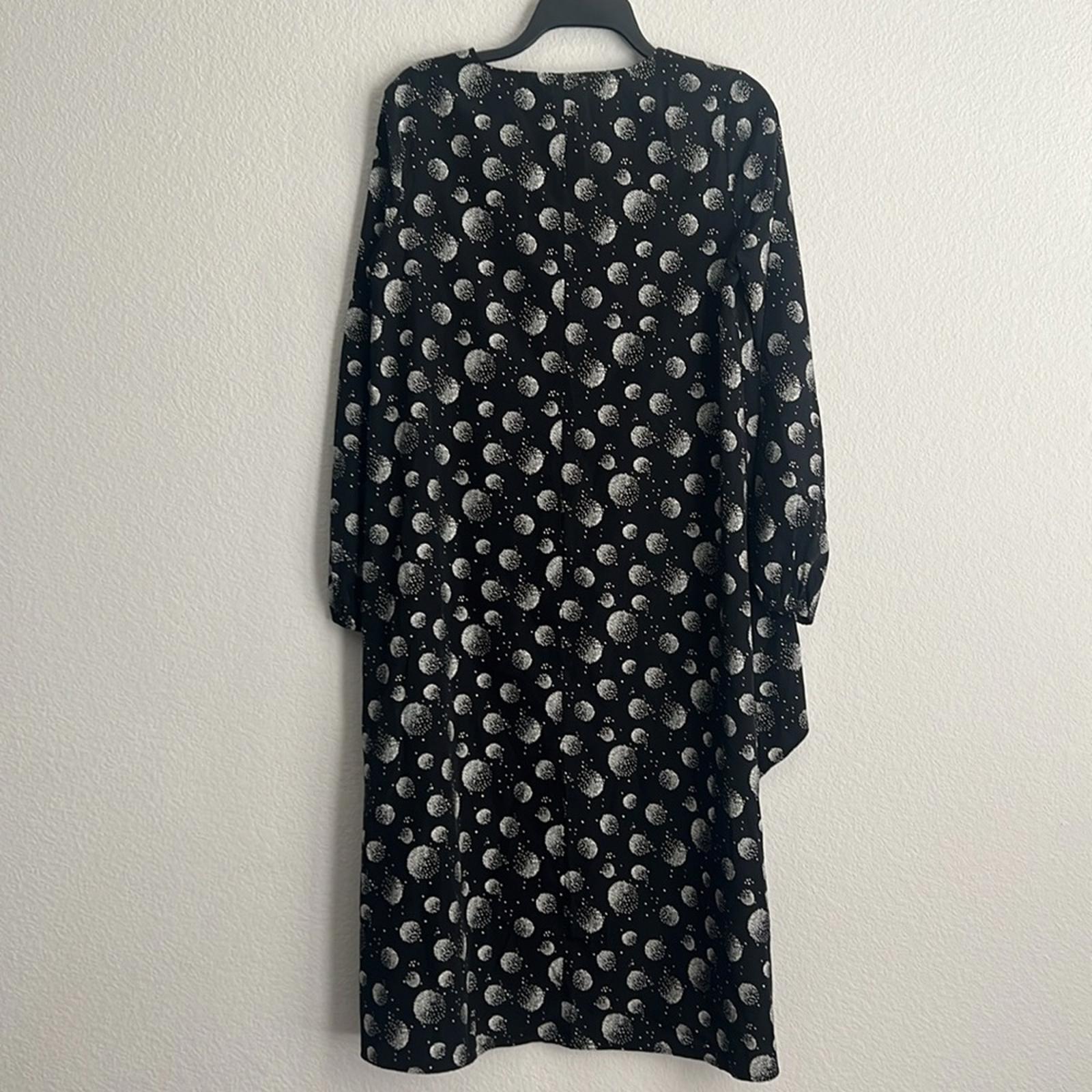 Patrizia Luca Oversized Geometric Moon Print Hi-Low Tunic, Black/White XS NWT