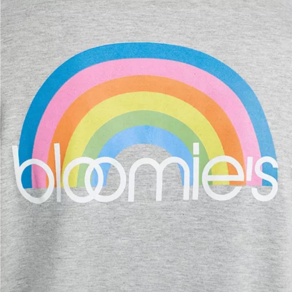 Bloomie's Unisex Rainbow Logo Hoodie in Heather Grey, Size M New w/Tag